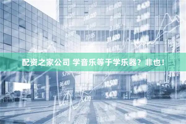 配资之家公司 学音乐等于学乐器？非也！